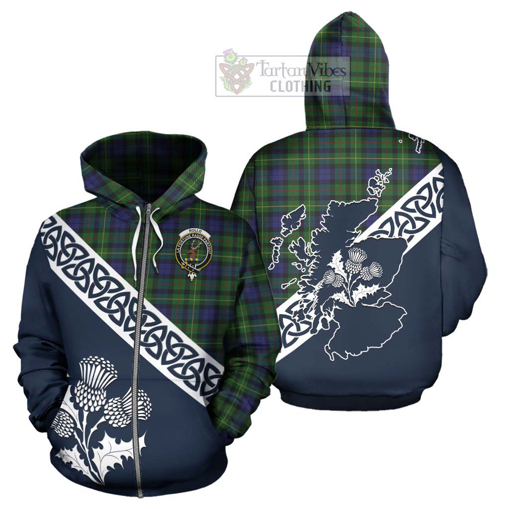 Tartan Vibes Clothing Rollo Tartan Hoodie Featuring Thistle and Scotland Map