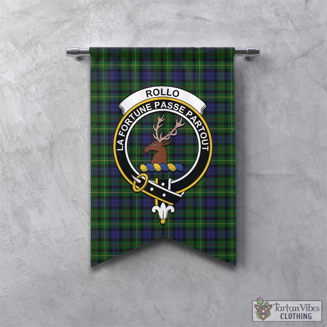 Tartan Vibes Clothing Rollo Tartan Gonfalon, Tartan Banner with Family Crest