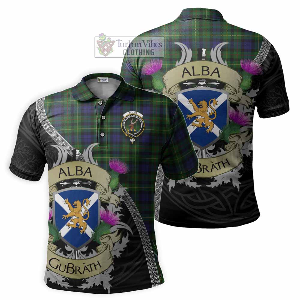 Tartan Vibes Clothing Rollo Tartan Family Crest Polo Shirt Lion Rampant Royal Thistle Shield Celtic Inspired