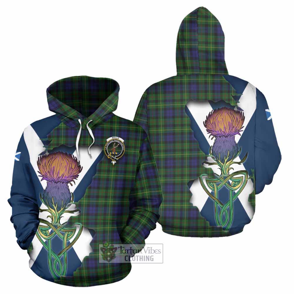 Tartan Vibes Clothing Rollo Tartan Family Crest Hoodie Scottish Thistle Celtic Inspired