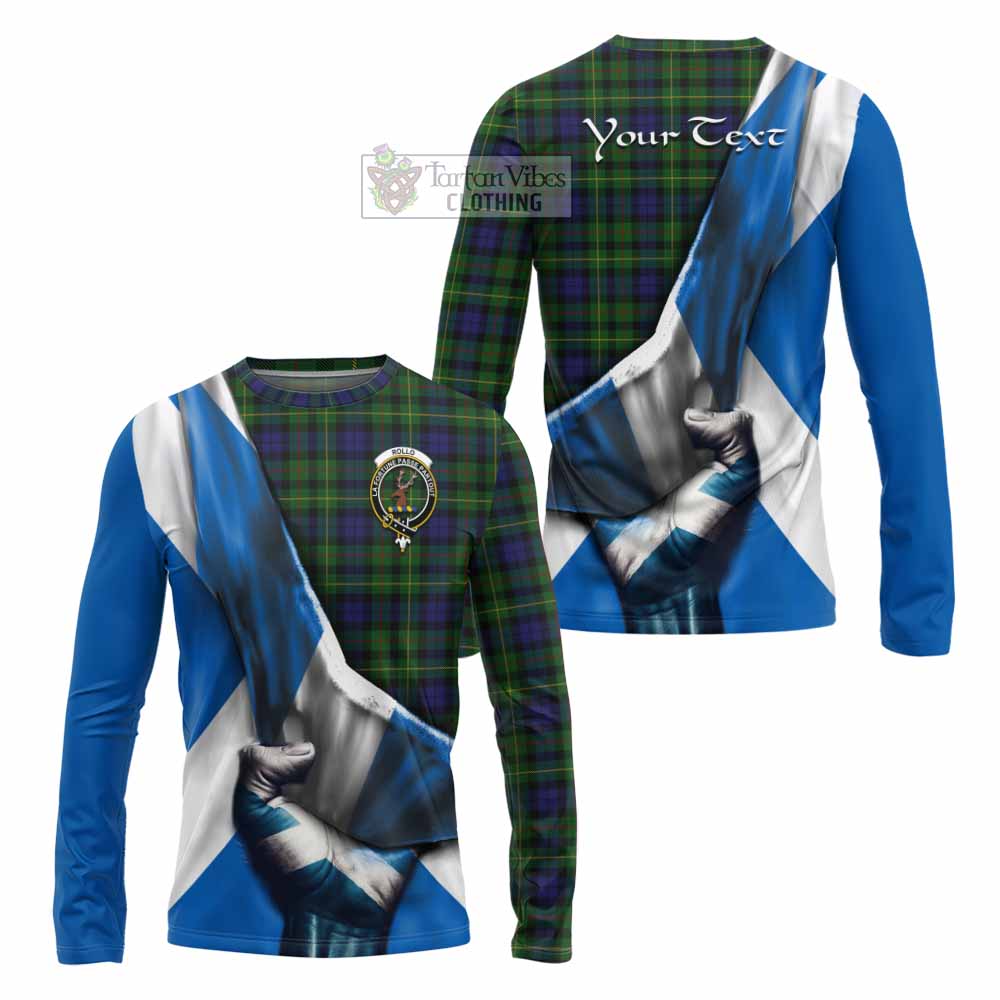 Tartan Vibes Clothing Rollo Tartan Long Sleeve T-Shirt with Family Crest Scotland Patriotic Style