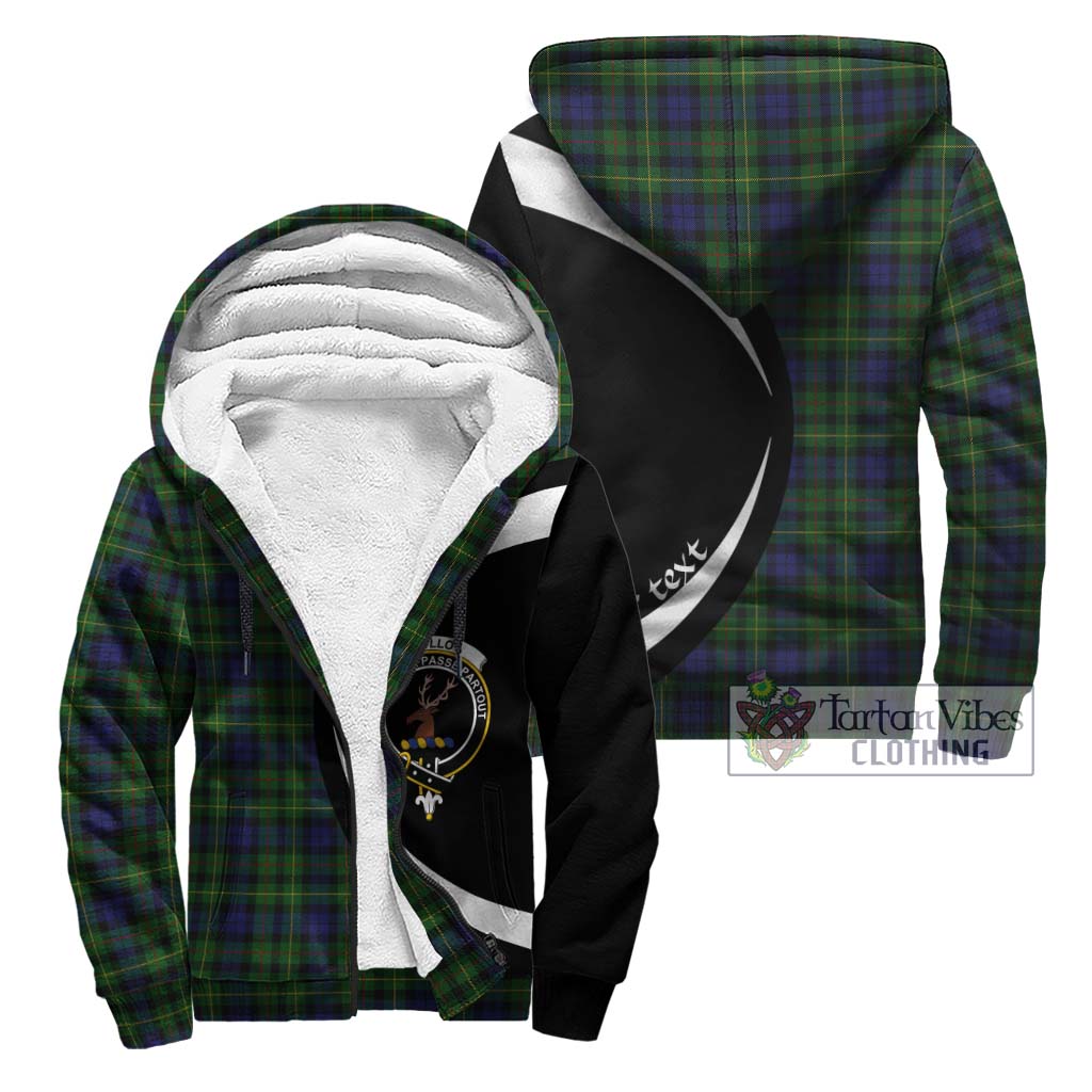 Rollo Tartan Sherpa Hoodie with Family Crest Circle Style Unisex - Tartan Vibes Clothing