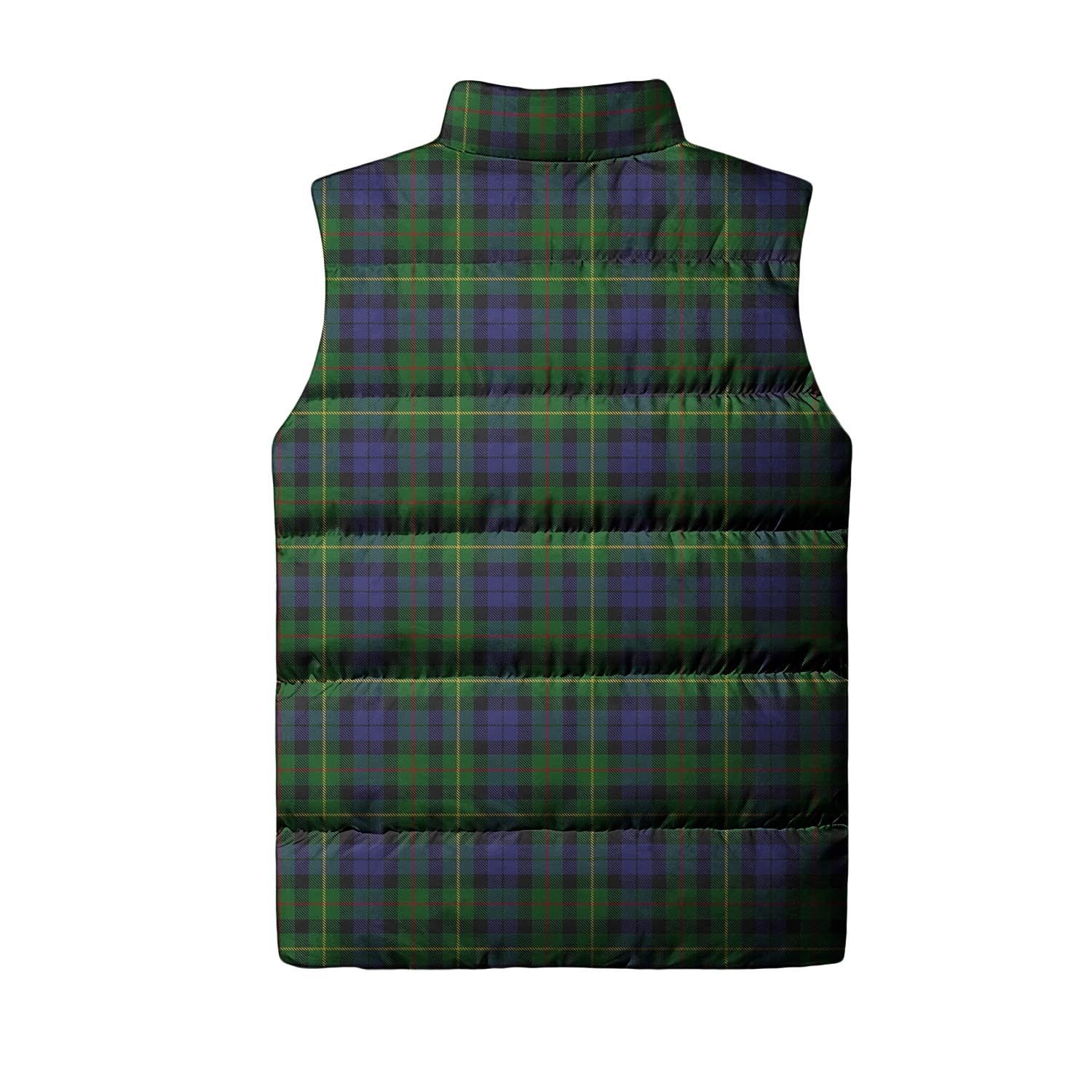 Rollo Tartan Sleeveless Puffer Jacket with Family Crest - Tartanvibesclothing