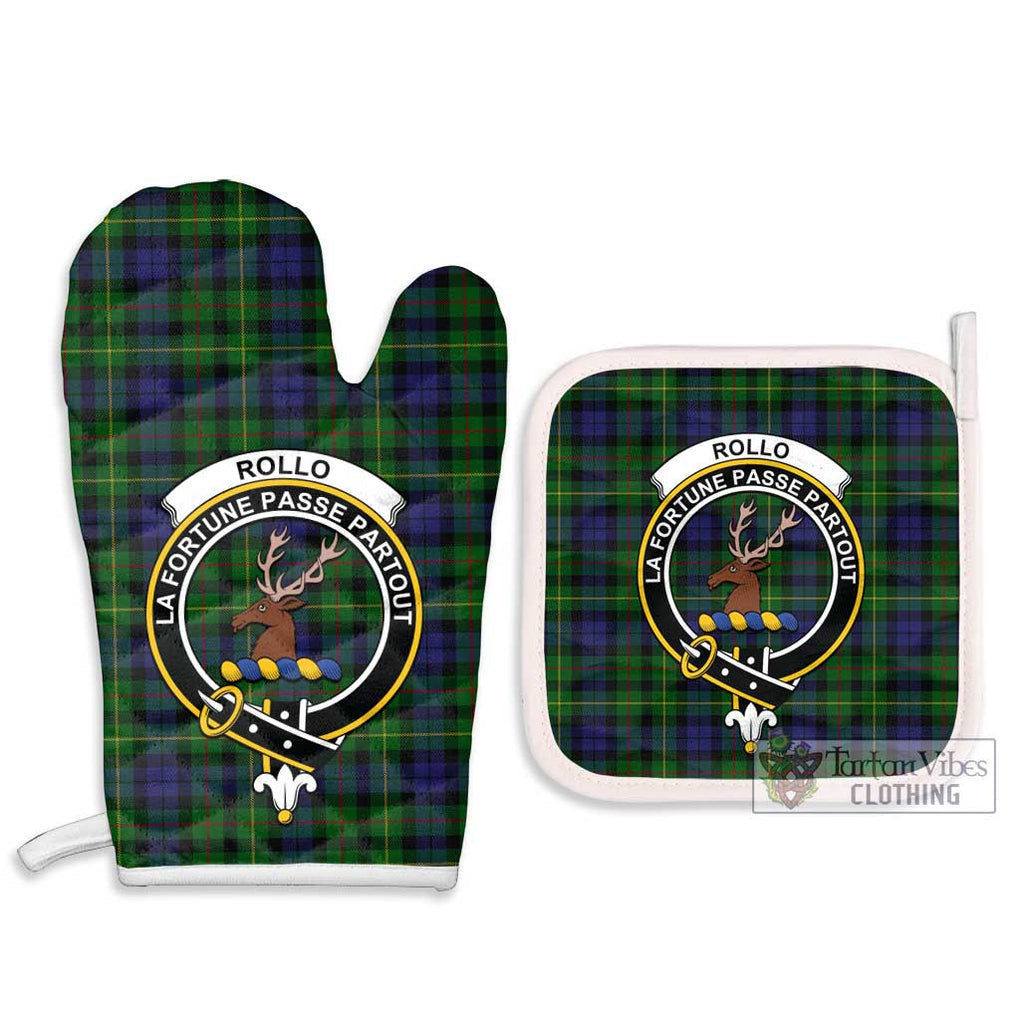 Rollo Tartan Combo Oven Mitt & Pot-Holder with Family Crest Combo 1 Oven Mitt & 2 Pot-Holder White - Tartan Vibes Clothing