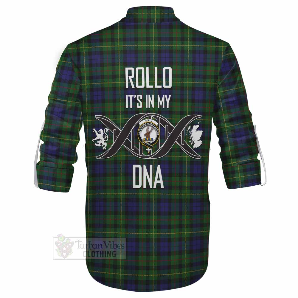 Tartan Vibes Clothing Rollo Tartan Ghillie Kilt Shirt with Family Crest DNA In Me Style