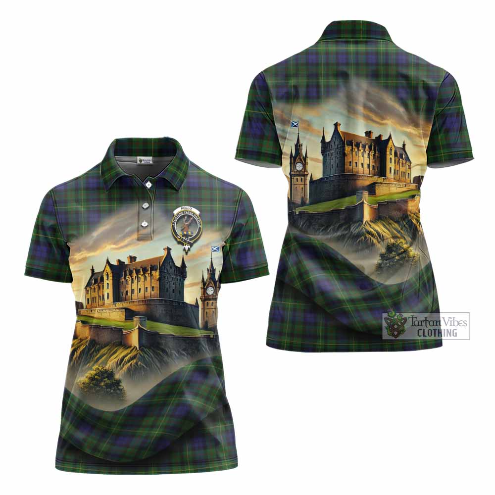 Tartan Vibes Clothing Rollo Tartan Family Crest Women's Polo Shirt with Scottish Ancient Castle Stype