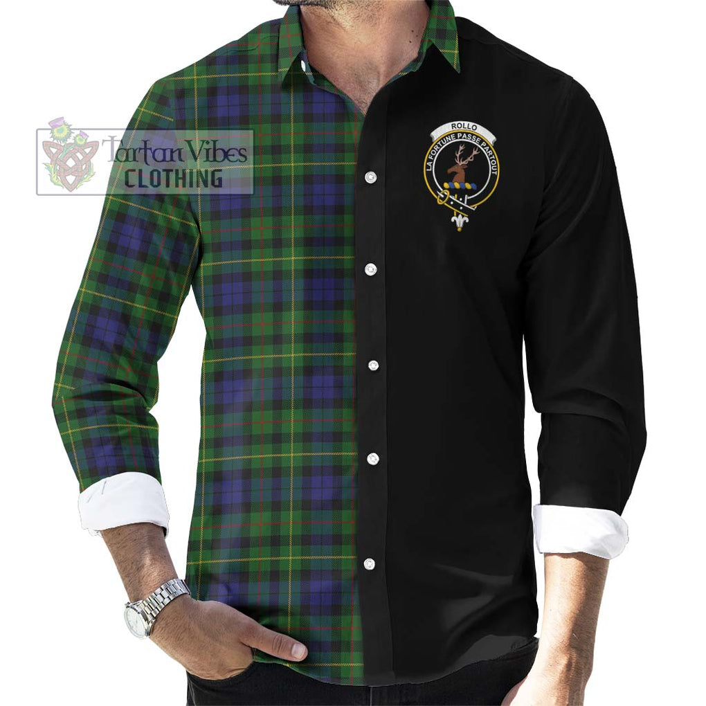 Rollo Tartan Long Sleeve Button Shirt with Family Crest and Half Of Me Style - Tartanvibesclothing Shop