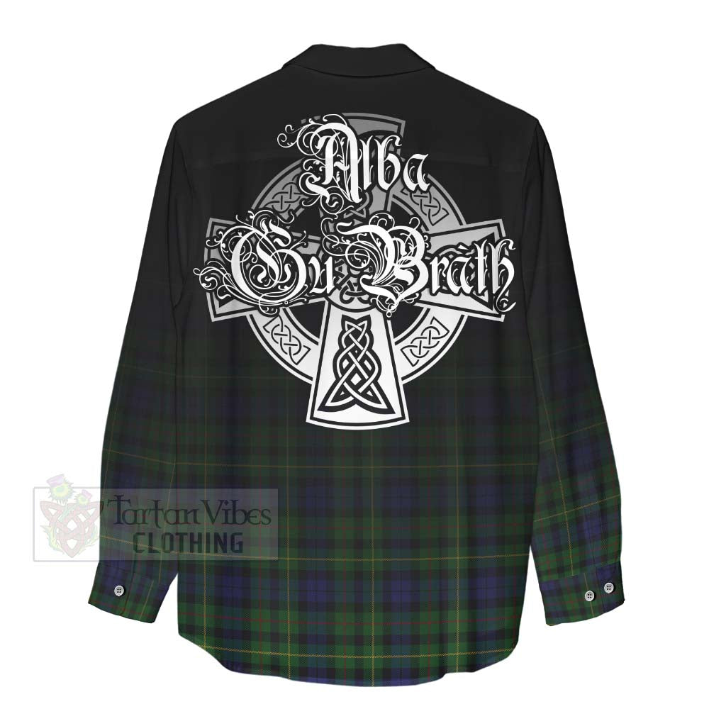 Tartan Vibes Clothing Rollo Tartan Women's Casual Shirt Featuring Alba Gu Brath Family Crest Celtic Inspired