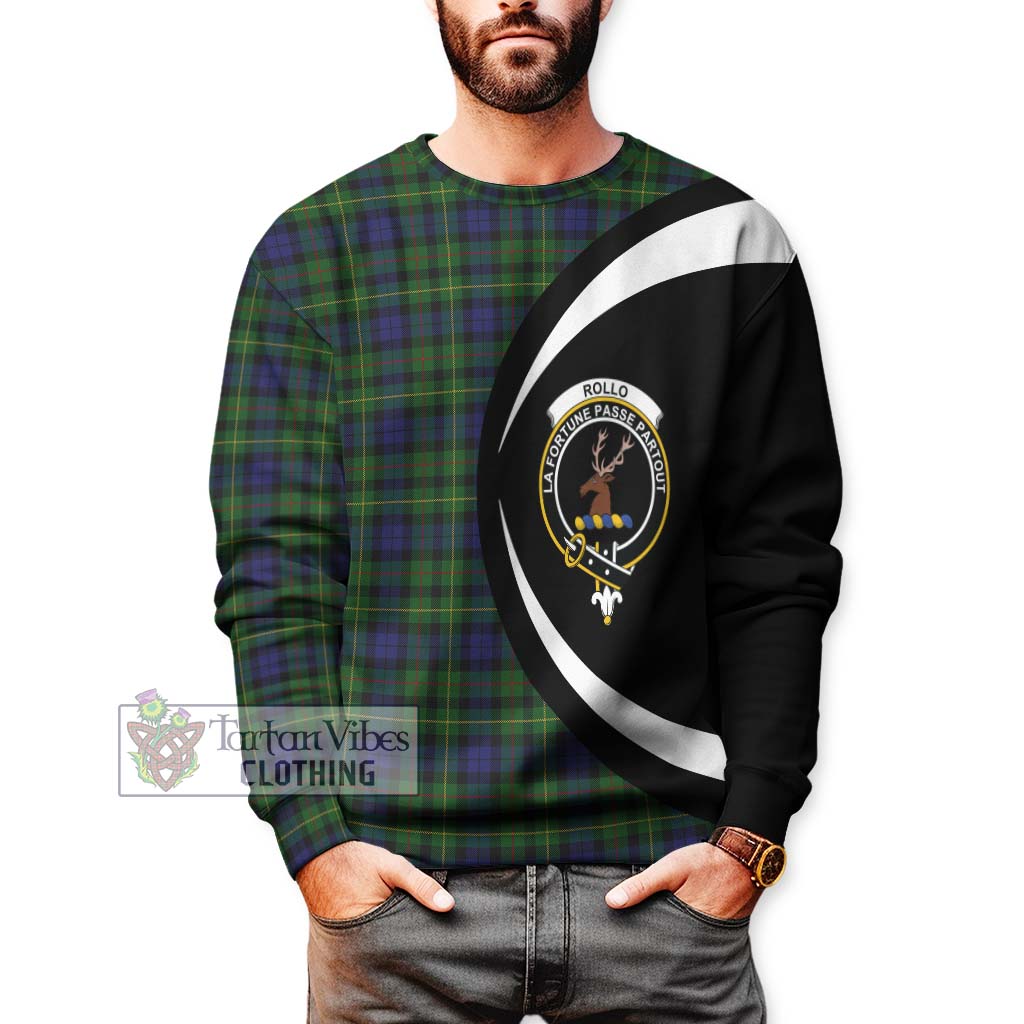 Rollo Tartan Sweatshirt with Family Crest Circle Style - Tartan Vibes Clothing