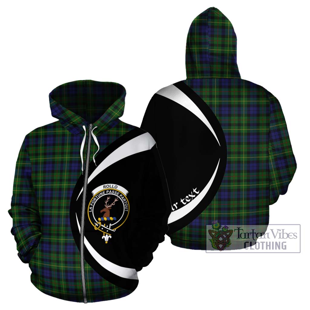 Rollo Tartan Hoodie with Family Crest Circle Style - Tartan Vibes Clothing