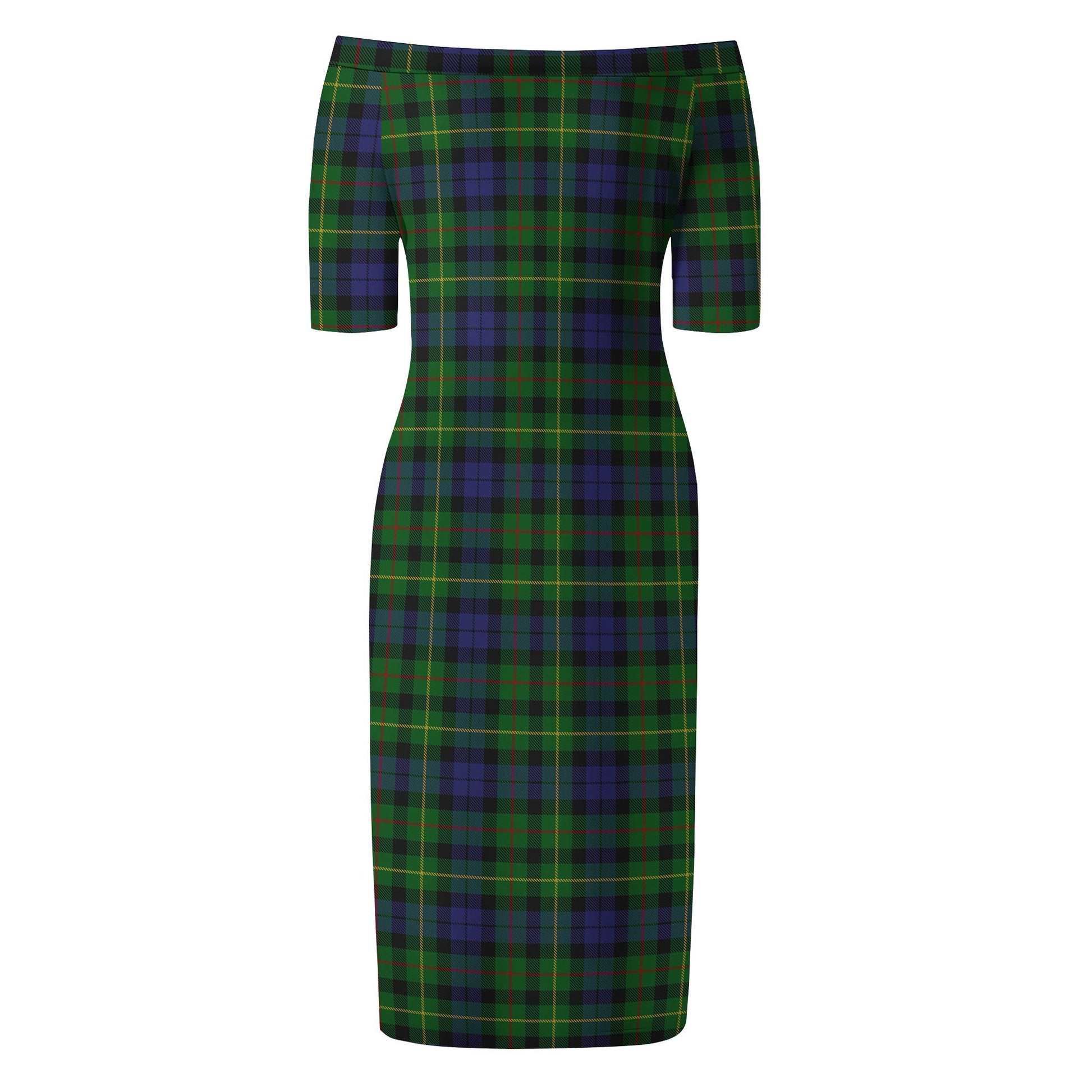 Rollo Tartan Off Shoulder Lady Dress - Tartanvibesclothing