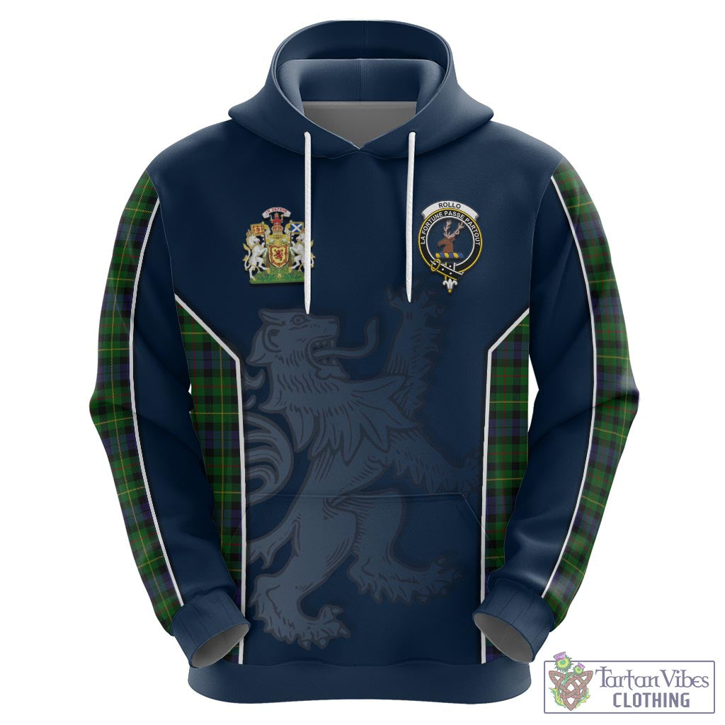 Tartan Vibes Clothing Rollo Tartan Hoodie with Family Crest and Lion Rampant Vibes Sport Style