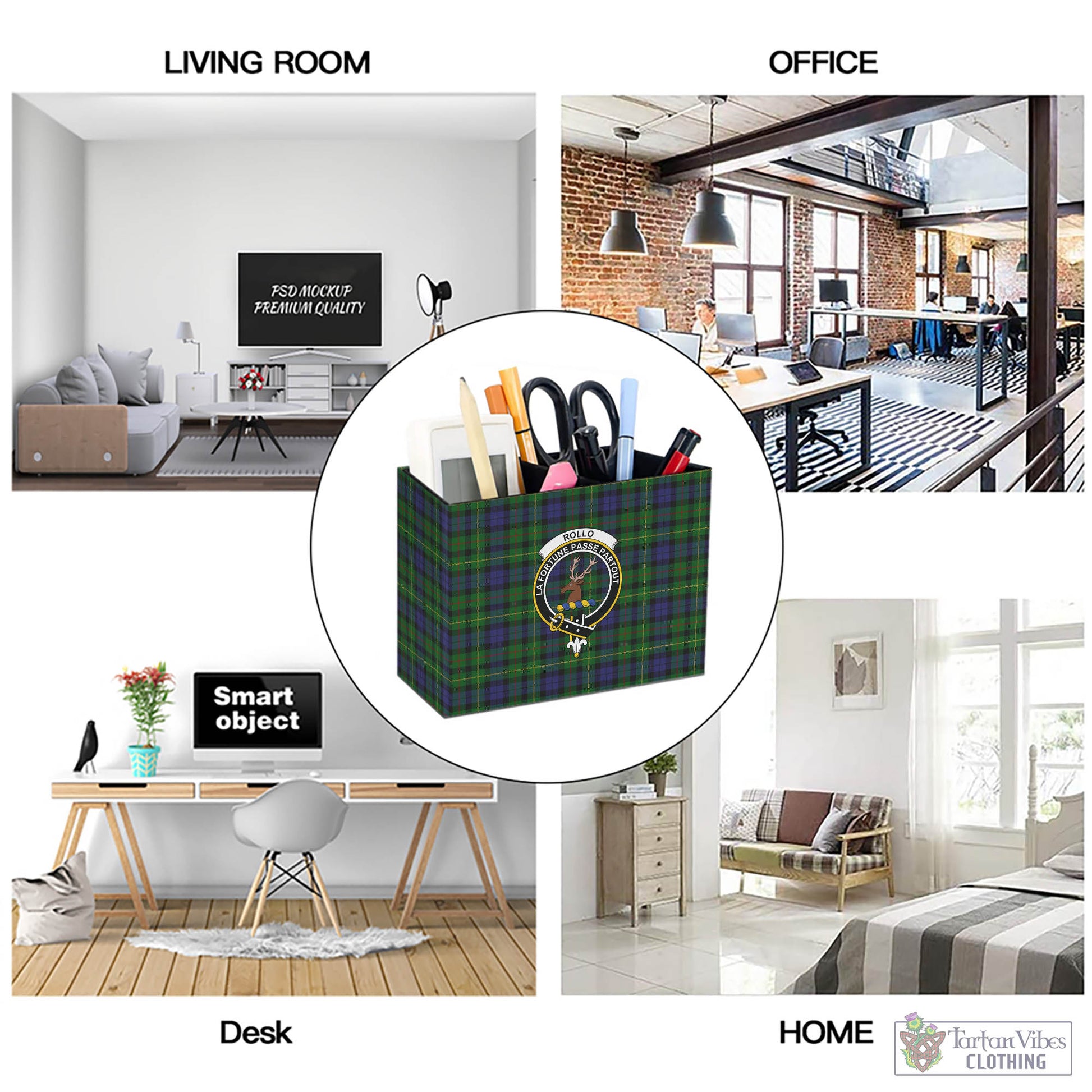 Tartan Vibes Clothing Rollo Tartan Pen Holder with Family Crest