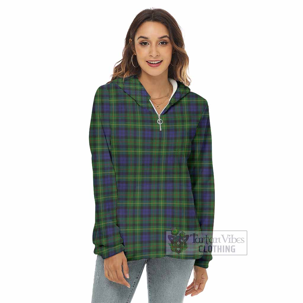 Tartan Vibes Clothing Rollo Tartan Women's Borg  Half Zip Fleece Hoodie