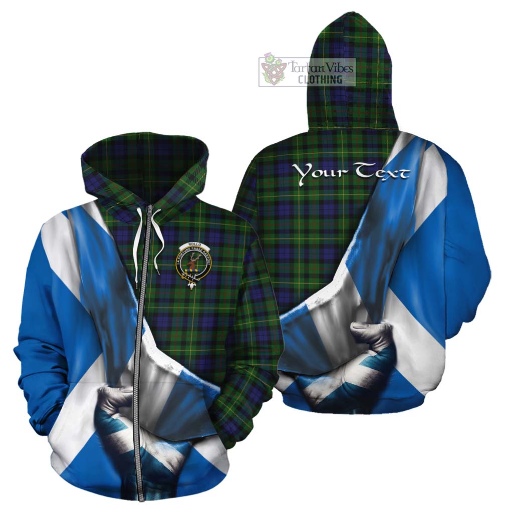 Tartan Vibes Clothing Rollo Tartan Cotton Hoodie with Family Crest Scotland Patriotic Style