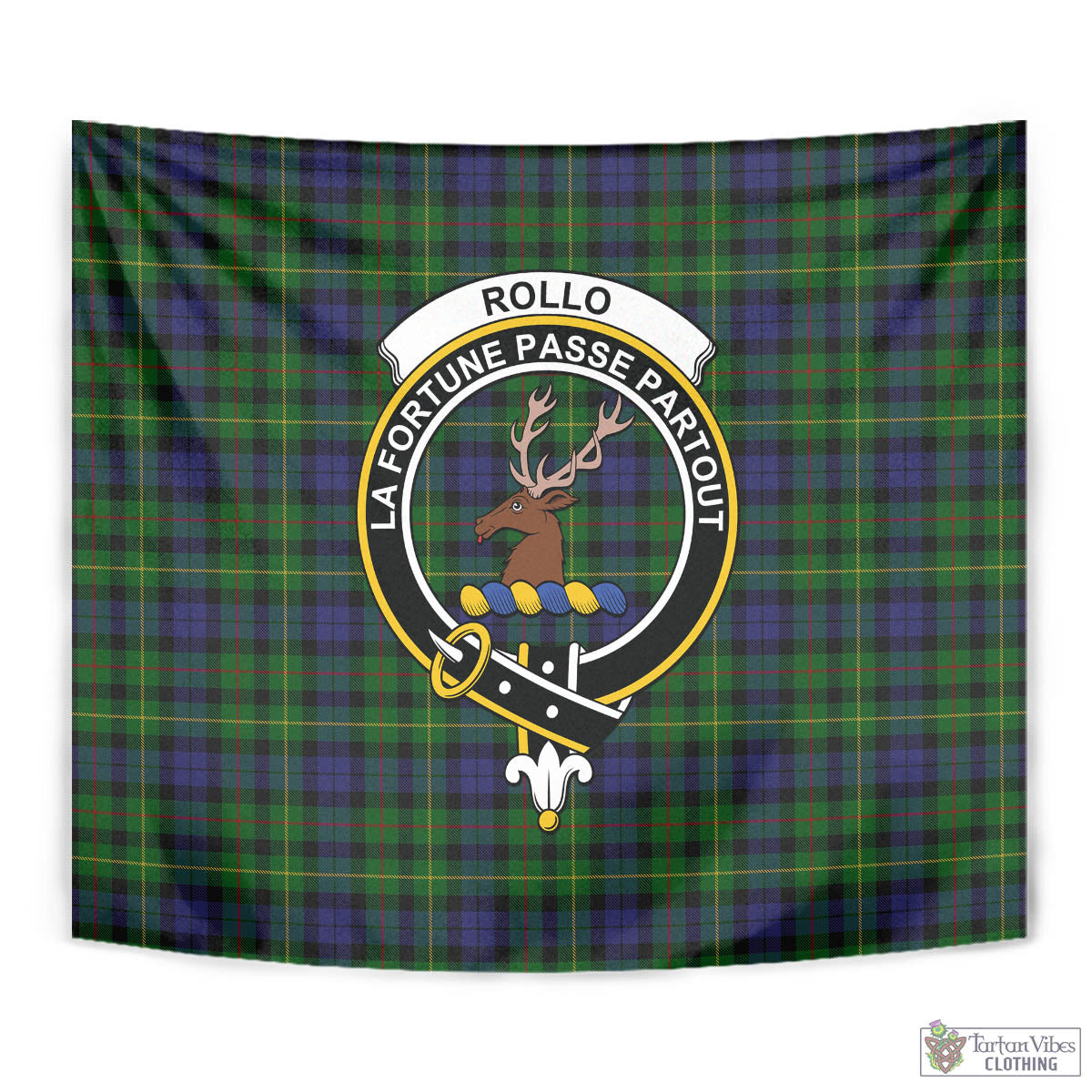 Rollo Tartan Tapestry Wall Hanging and Home Decor for Room with Family Crest - Tartan Vibes Clothing