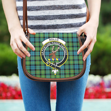 Rollo Ancient Tartan Saddle Bag with Family Crest