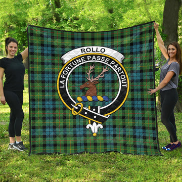 Rollo Ancient Tartan Quilt with Family Crest