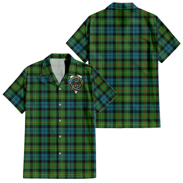 Rollo Ancient Tartan Short Sleeve Button Down Shirt with Family Crest