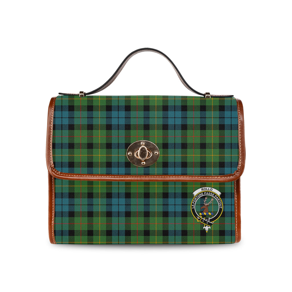 rollo-ancient-tartan-leather-strap-waterproof-canvas-bag-with-family-crest