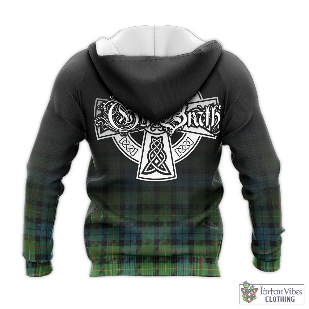 Tartan Vibes Clothing Rollo Ancient Tartan Knitted Hoodie Featuring Alba Gu Brath Family Crest Celtic Inspired