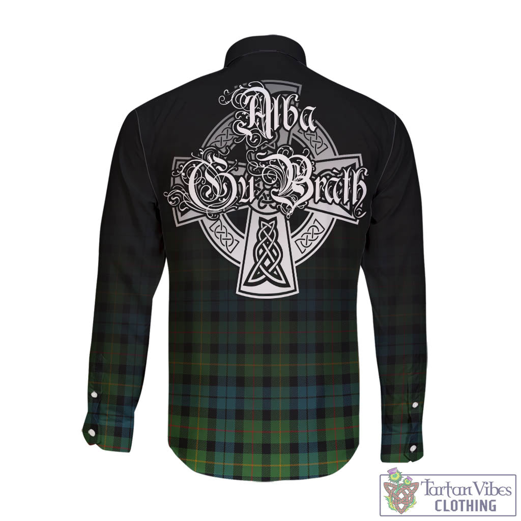 Tartan Vibes Clothing Rollo Ancient Tartan Long Sleeve Button Up Featuring Alba Gu Brath Family Crest Celtic Inspired