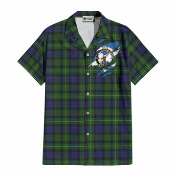 Rollo Clan Crest In Me Tartan Cotton Hawaiian Shirt Scotland Flag Style