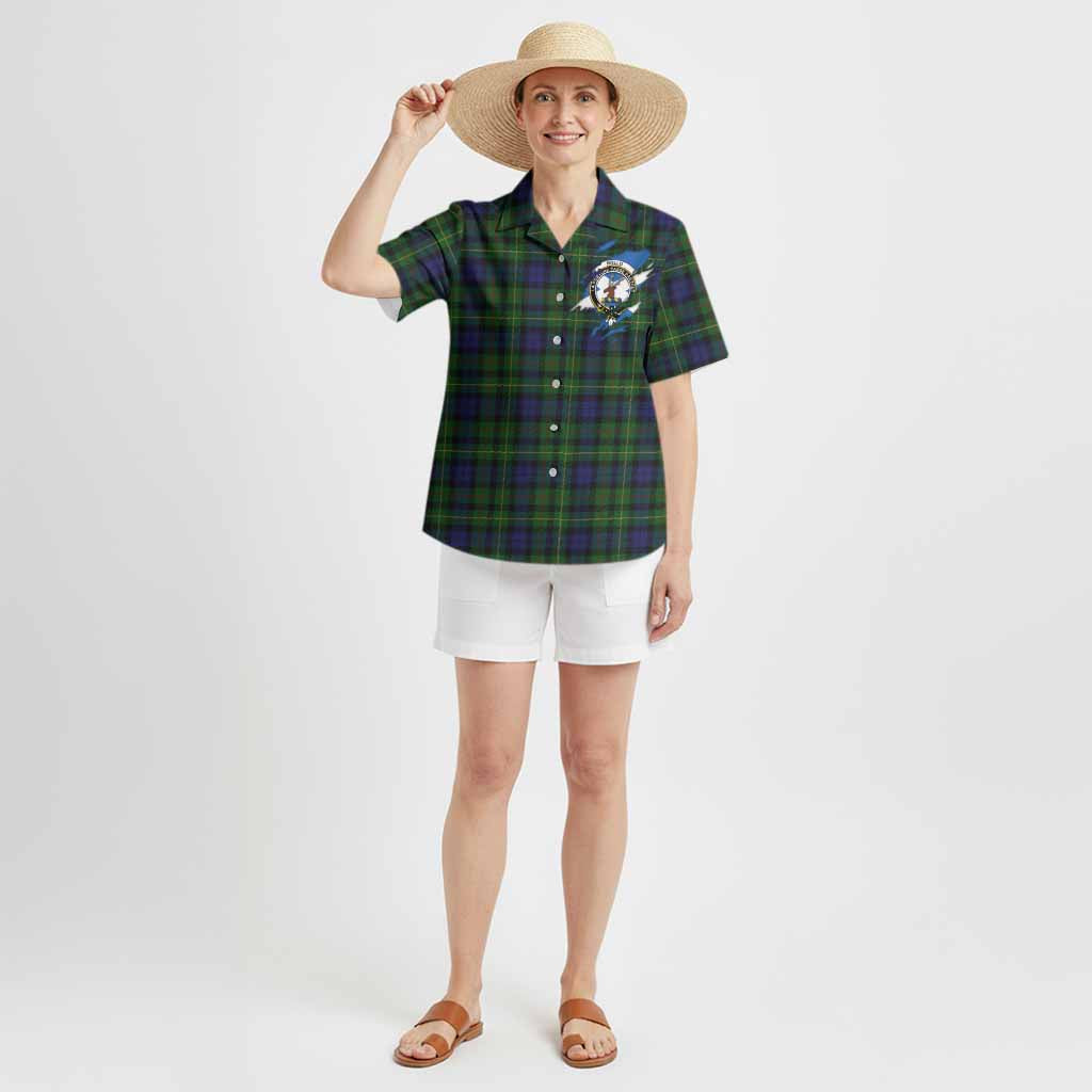 Rollo Clan Crest In Me Tartan Hawaiian Shirt Scotland Flag Style