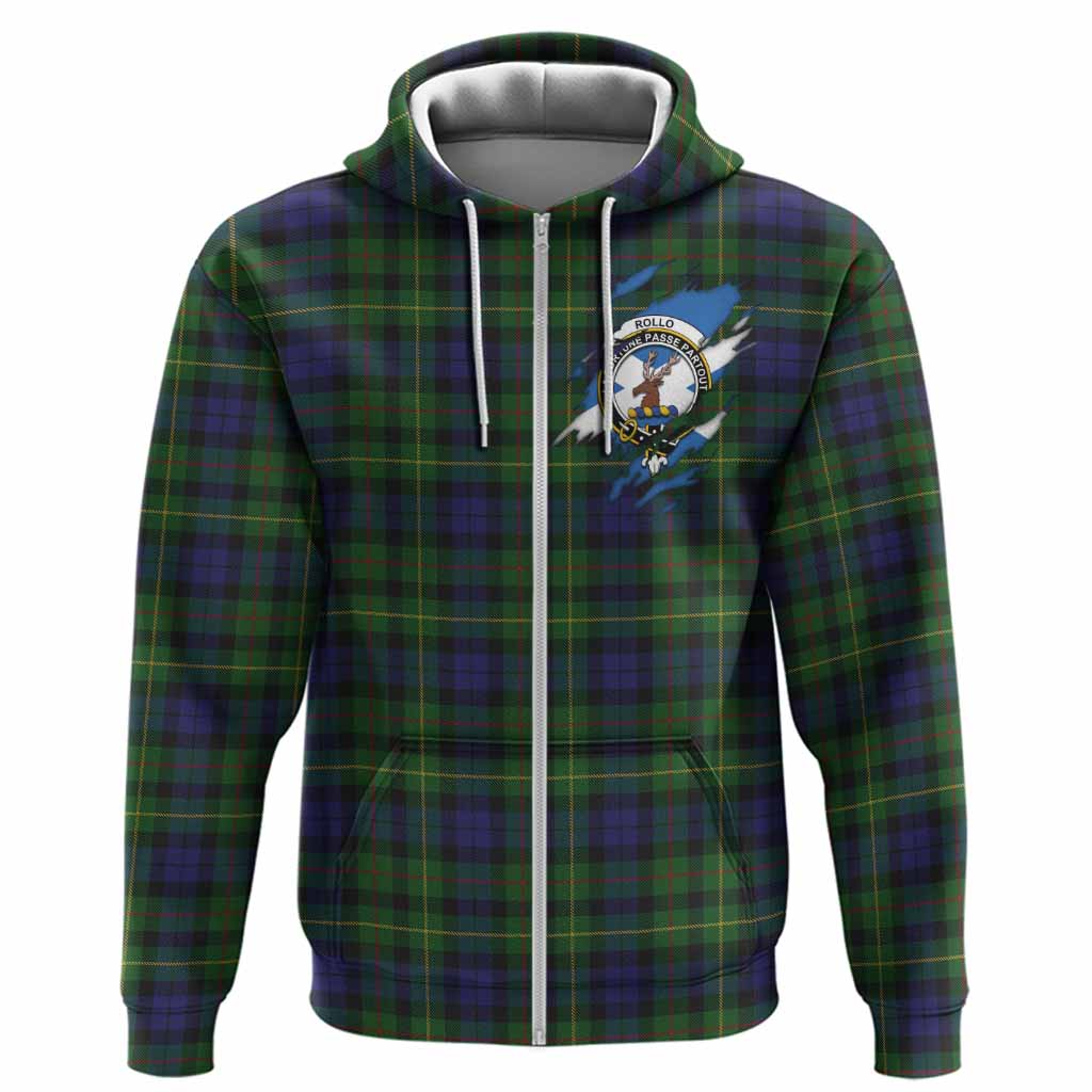Rollo Clan Crest In Me Tartan Hoodie Scotland Flag Style