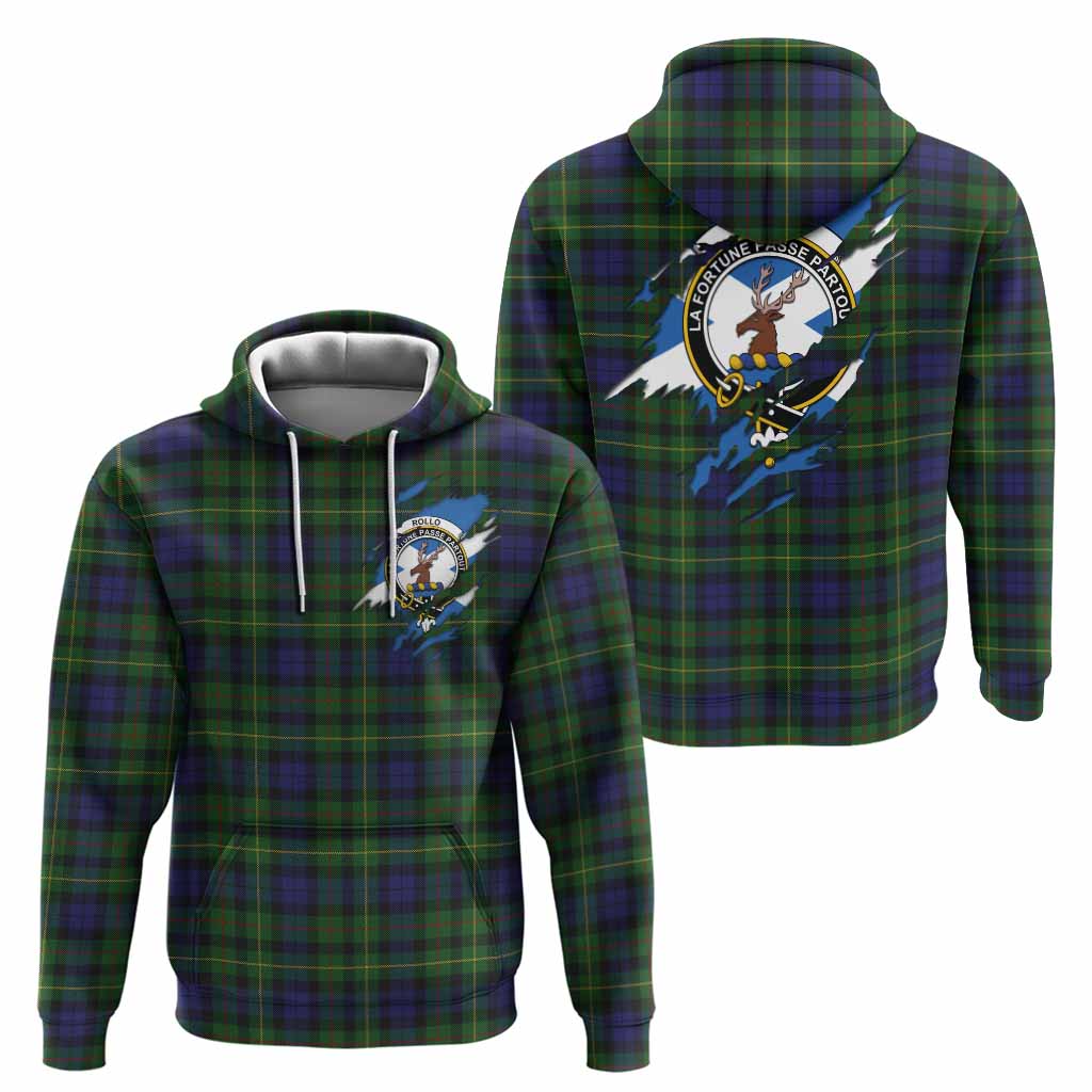 Rollo Clan Crest In Me Tartan Hoodie Scotland Flag Style