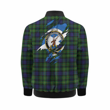 Rollo Clan Crest In Me Tartan Kid Bomber Jacket Scotland Flag Style