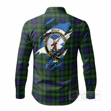 Rollo Clan Crest In Me Tartan Long Sleeve Button Shirts Scotland Flag Style