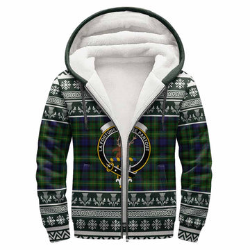 Rollo Clan Tartan Christmas Fleece Hoodie with Family Crest