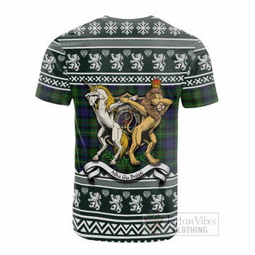 Rollo Clan Tartan Crest Christmas Cotton T-shirt Coat of Arms Funny Style