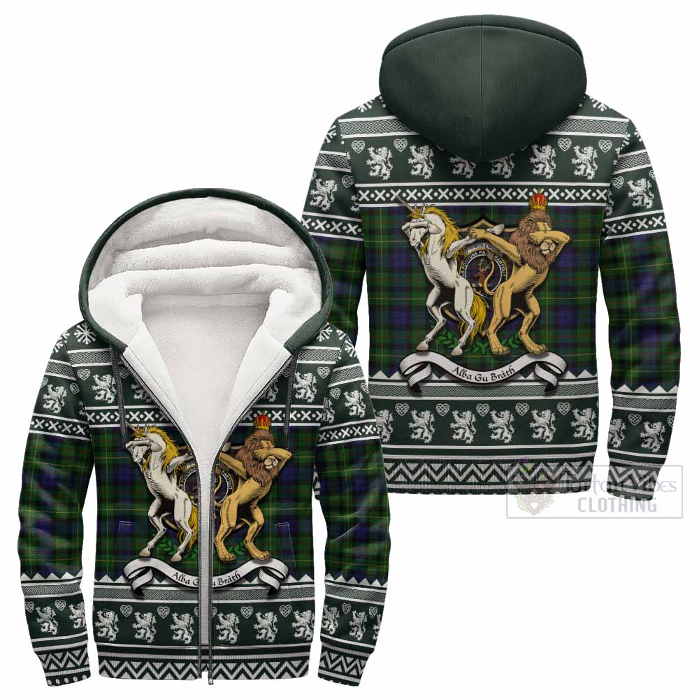 Rollo Clan Tartan Crest Christmas Fleece Hoodie Coat of Arms Funny Style - Tartan Vibes Clothing