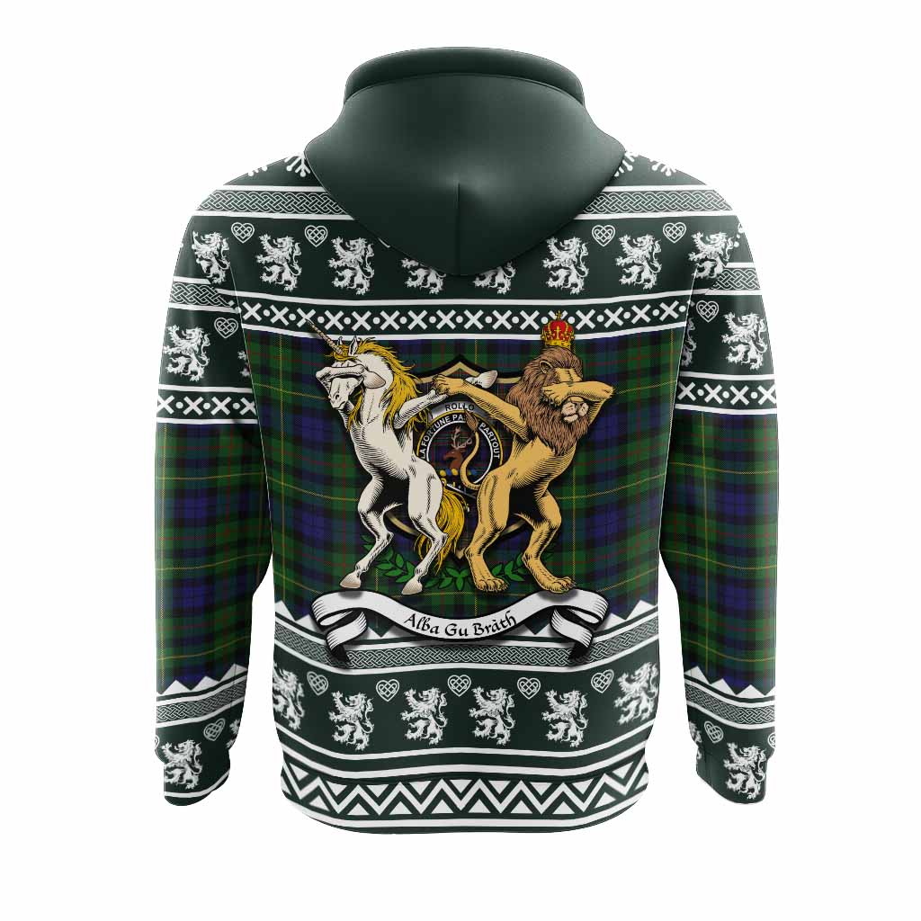 Rollo Clan Tartan Crest Christmas Hoodie Coat of Arms Funny Style - Tartan Vibes Clothing