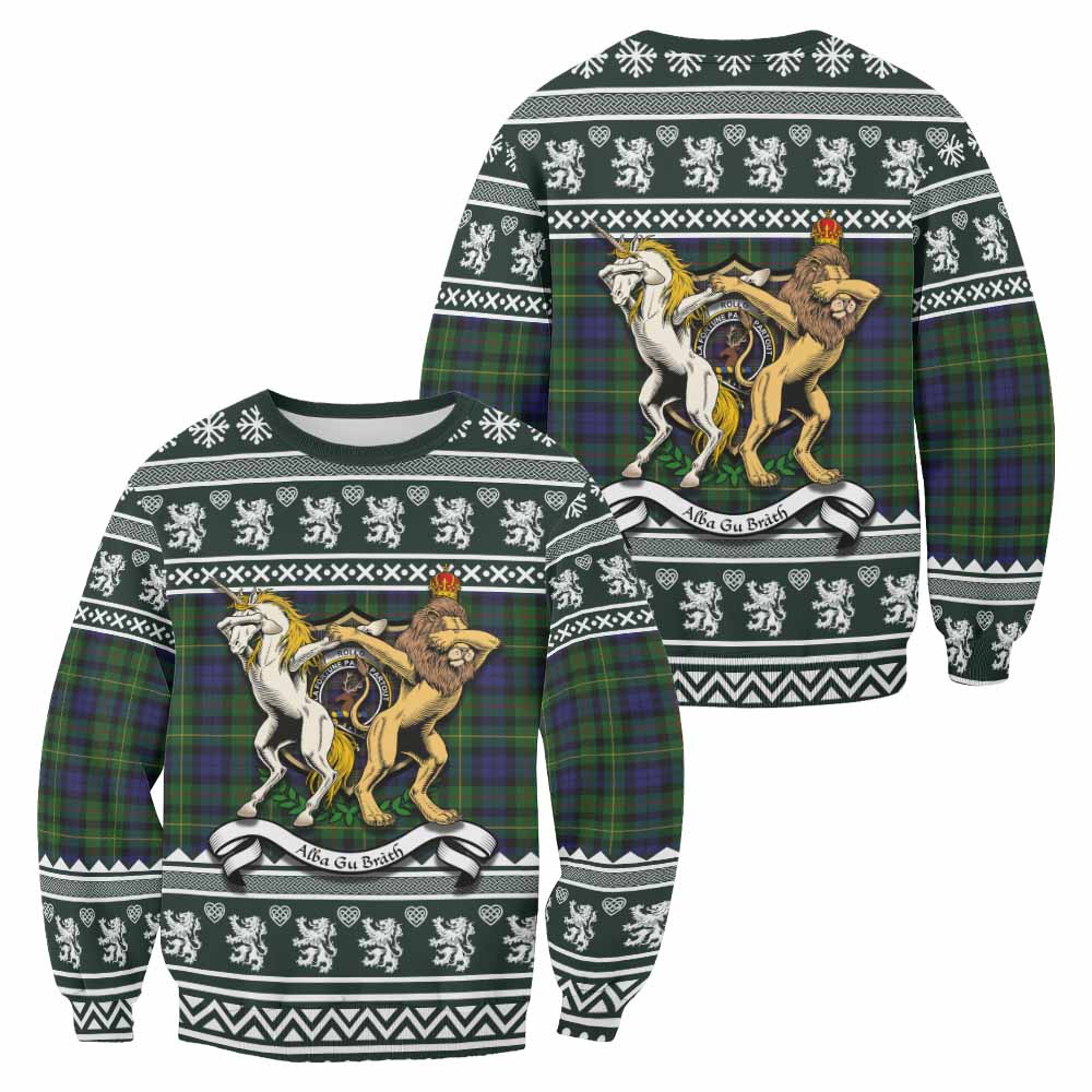 Rollo Clan Tartan Crest Christmas Sweatshirt Coat of Arms Funny Style - Tartan Vibes Clothing