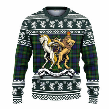 Rollo Clan Tartan Crest Christmas Ugly Sweater Coat of Arms Funny Style
