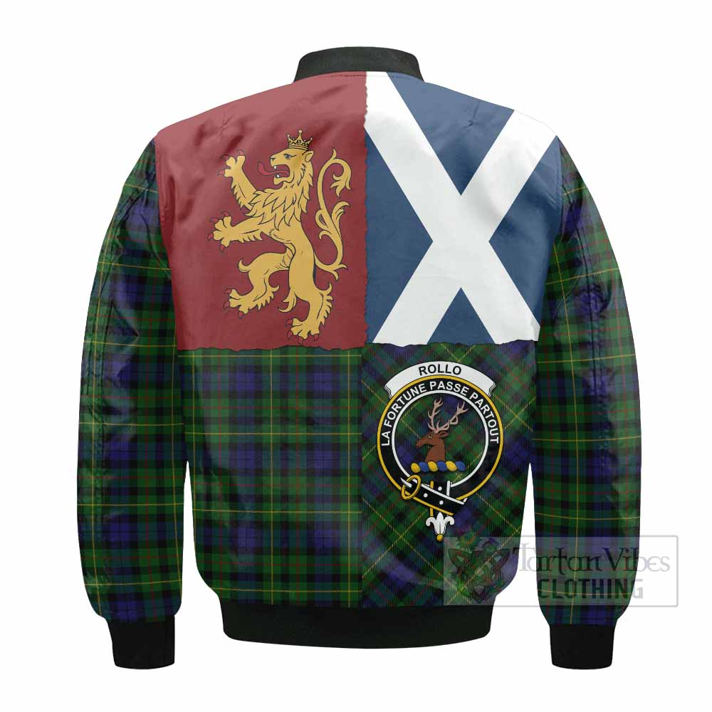 Rollo Crest Tartan Bomber Jacket with Lion Rampant Saltire Style