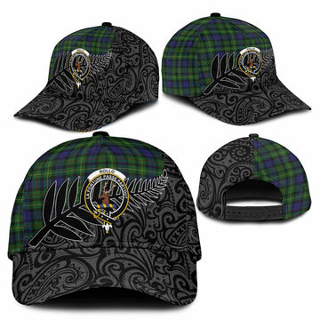 Rollo Crest Tartan Classic Cap with New Zealand Silver Fern Half Style