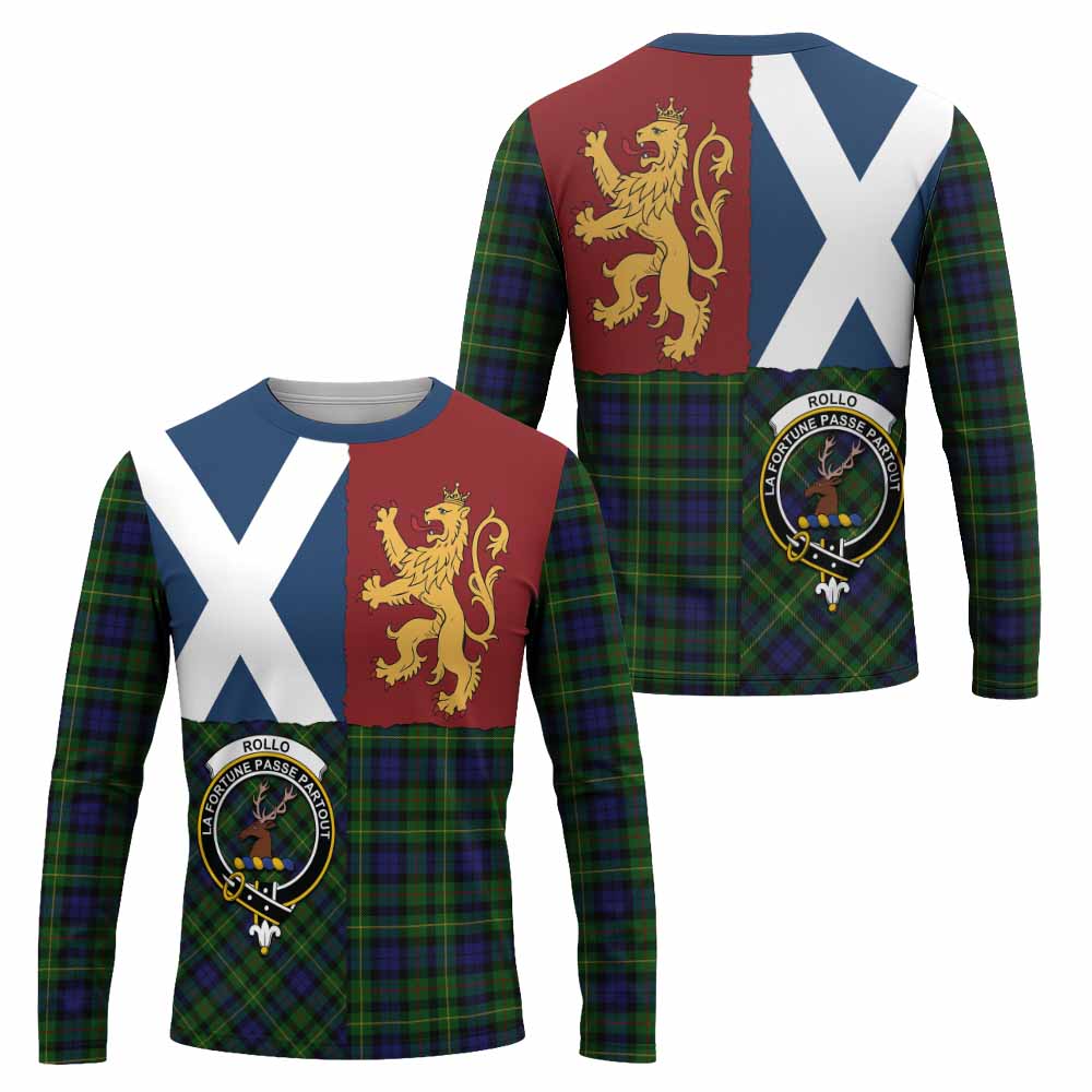 Rollo Crest Tartan Long Sleeve T-Shirt with Lion Rampant Saltire Style