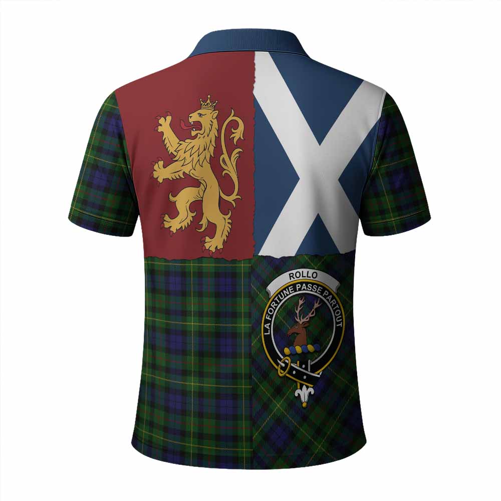 Rollo Crest Tartan Polo Shirt with Lion Rampant Saltire Style