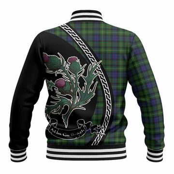 Rollo Family Crest Tartan Baseball Jacket Alba Thistle Inspired