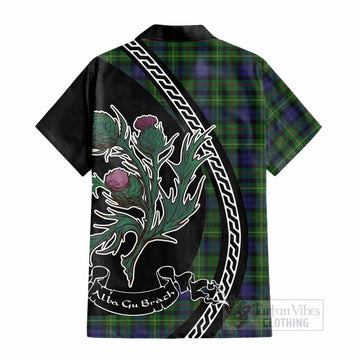 Rollo Family Crest Tartan Cotton Hawaiian Shirt Alba Thistle Inspired