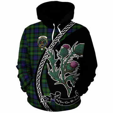 Rollo Family Crest Tartan Cotton Hoodie Alba Thistle Inspired