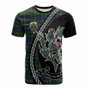 Rollo Family Crest Tartan Cotton T-shirt Alba Thistle Inspired