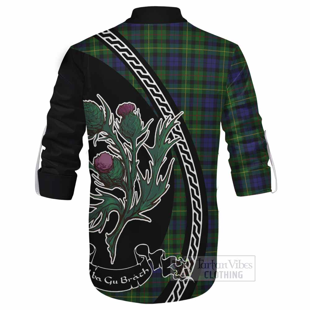 Rollo Family Crest Tartan Ghillie Shirt Alba Thistle Inspired - Tartan Vibes Clothing