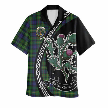 Rollo Family Crest Tartan Hawaiian Shirt Alba Thistle Inspired - Tartan Vibes Clothing