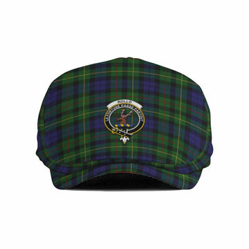 Rollo Family Crest Tartan Jeff Cap, Tartan Flat Cap