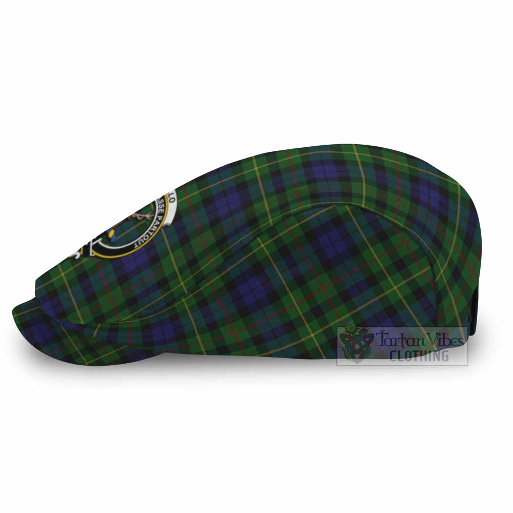 Rollo Family Crest Tartan Jeff Cap, Tartan Flat Cap